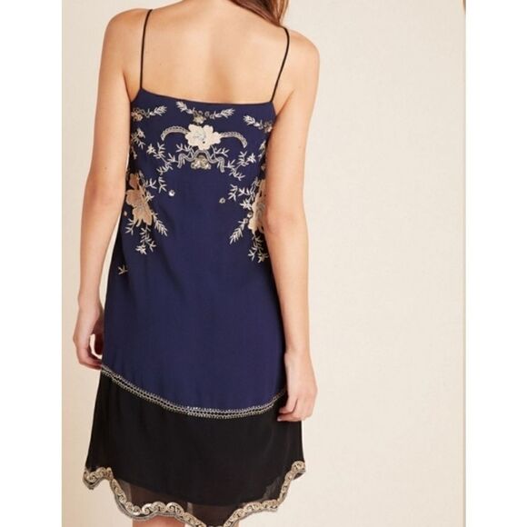 Anthropologie Allaire Embroidered Slip Dress Size XS - Picture 5 of 7